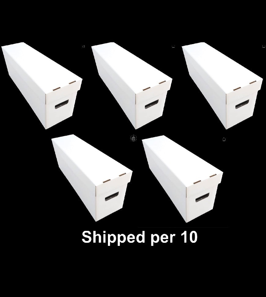 10 X Comic Book Collectors Longbox – White Archive Storage Boxes (Set of 10)