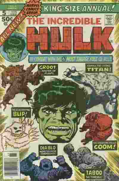 THE INCREDIBLE HULK, VOL. 1 ANNUAL #5 | MARVEL COMICS | 1976 | 2nd app. Groot (MID GRADE EST 5.0) | 🔑