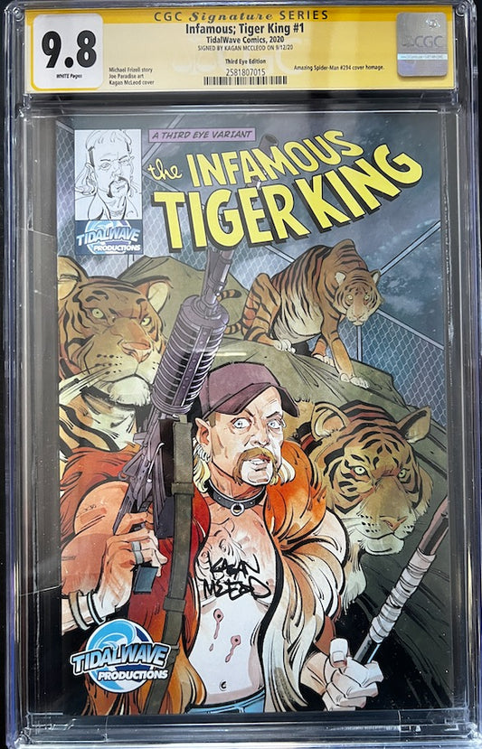 INFAMOUS TIGER KING #1 | CBCS CGC 9.8 NEAR MINT/MINT # | TIDALWAVE PRODUCTIONS | 2020 | SIGNED!!