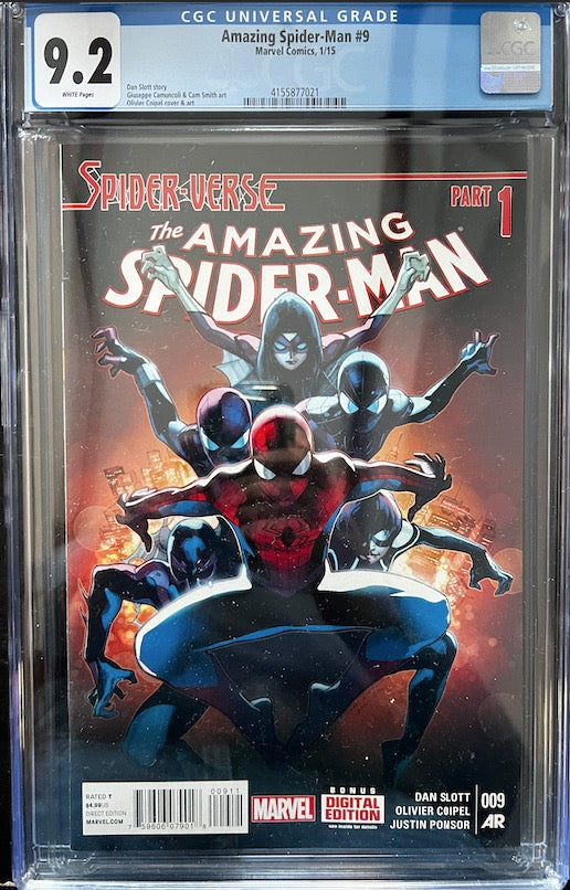 THE AMAZING SPIDER-MAN, VOL. 3 #9 | SLAB CGC 9.2 NEAR MINT | MARVEL COMICS | 2015 | A | 2ND APPEARANCE OF SPIDER-GWEN